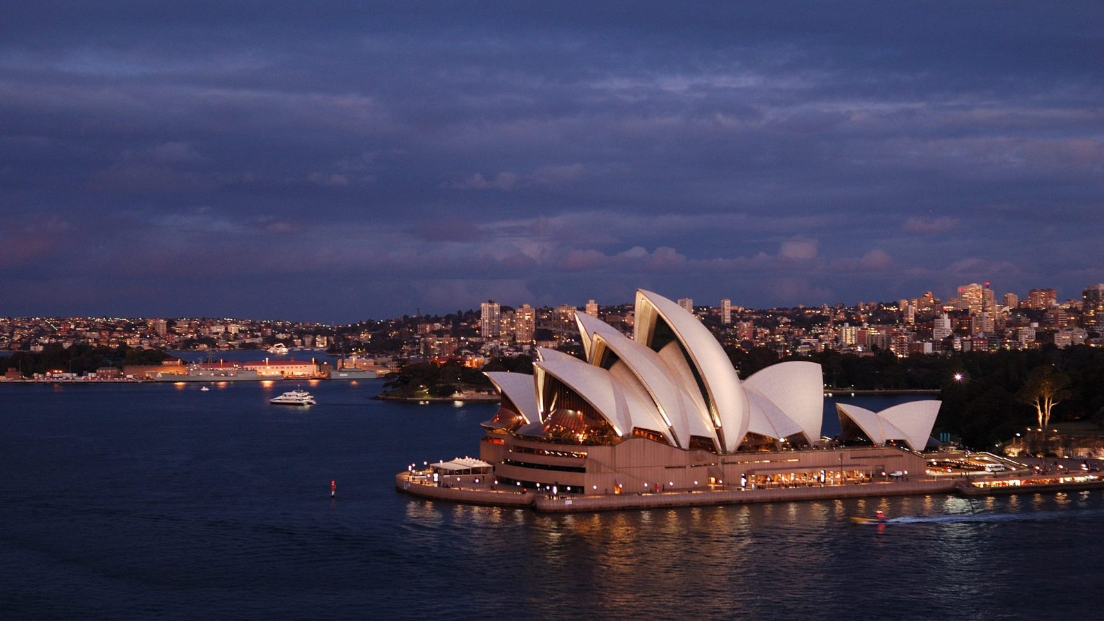 The Sydney Opera House at dusk scaled